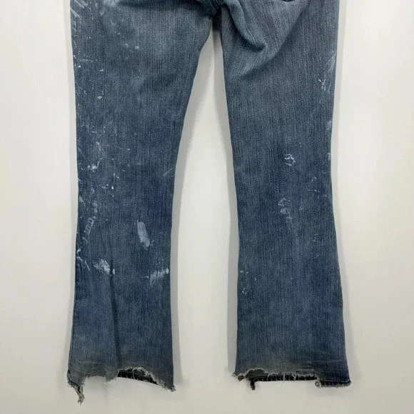Seven 7 For All Mankind Jeans Women's 29 Blue Flared Distressed Grunge‎ Vintage - Picture 7 of 12
